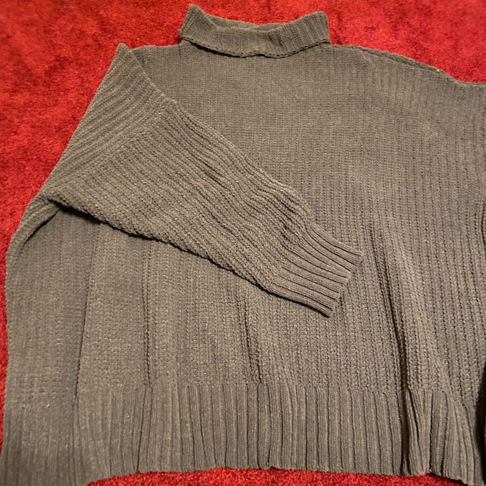 XXL Navy Blue Knitted Aerie Turtleneck Sweater
